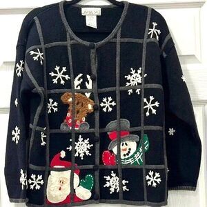 Mandal Bay Women’s Vtg Christmas Holiday Sweater Cardigan Size XL